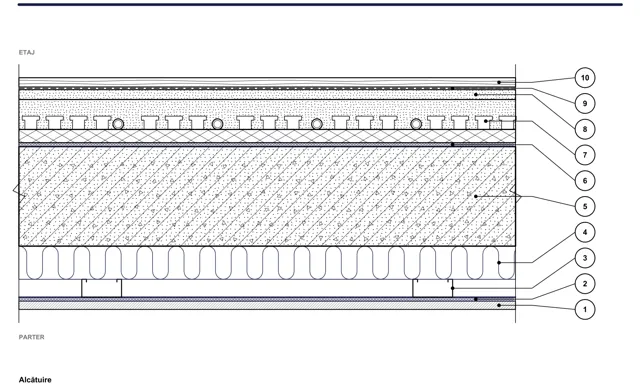 Detail CAD ISO-PLA-06: Betónový strop medzi podlažiami