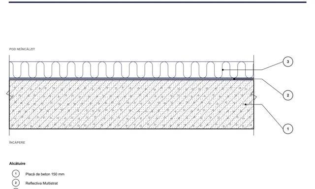 Detail CAD ISO-POD-01: Povalový strop na betónovej doske