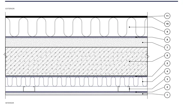 Detail CAD ISO-TER-01: Nepochôdzna terasa na betónovej doske