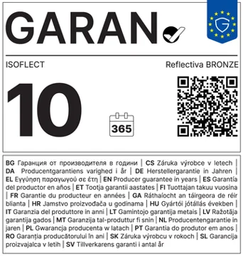 Záručný štítok GARAN Reflectiva Bronze